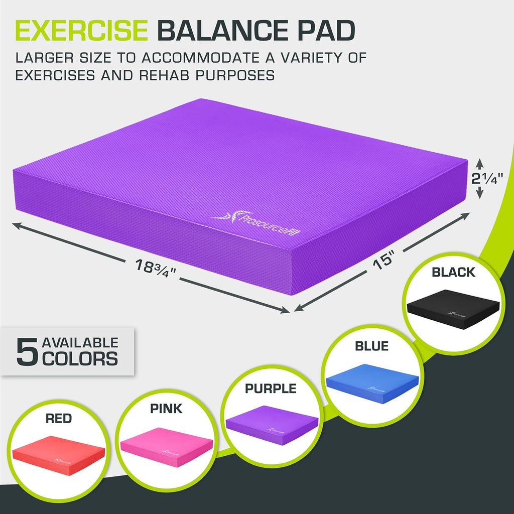 ProsourceFit Balance Pad - Non-Slip Cushioned Foam Mat for Fitness, Yoga & Stability Training