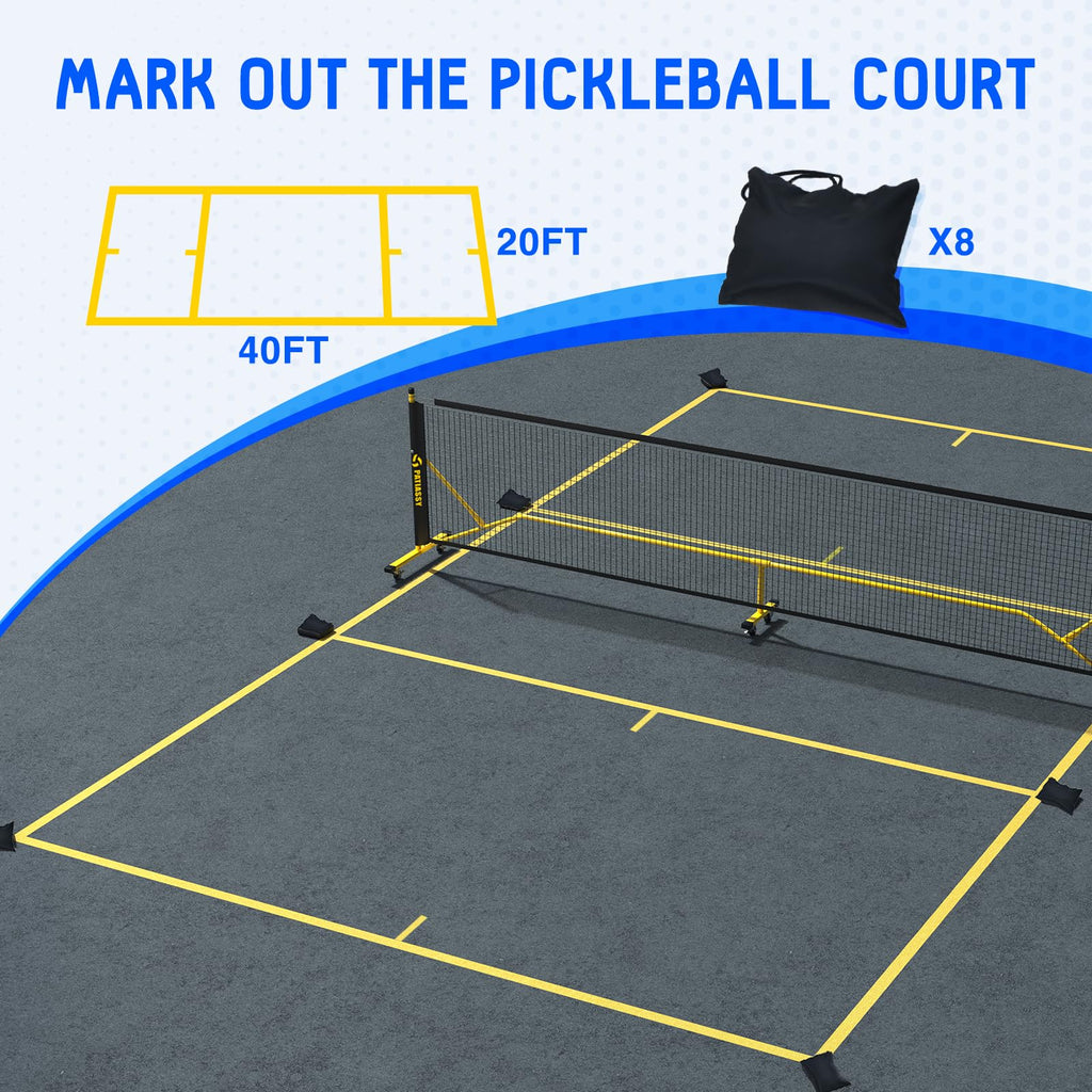 Patiassy Tournament-Grade Pickleball Net, IFP/USAPA Standards Regulation Size, Rust-Resistant Aluminum Frame with Tension System for Semi-Permanent or Mobile Use Blue