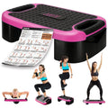 4-In-1 Balance Board and Stepper Exercise Platform - Aerobic Step Adjustable Home Workout Slant Board, Non Slip Soft cushion - With Home Workout Suggestions