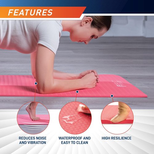 Circuit Fitness by Marcy Non-Slip Yoga Mats - Multi-Purpose, Thick & Colorful with Carrying Strap