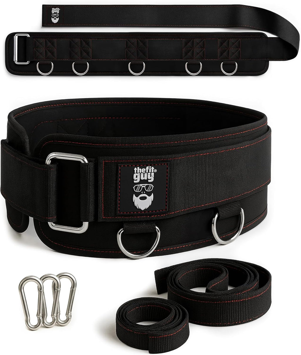 TheFitGuy Multi-Attachment Belt - Enhance Cable Machine Workouts | 5 Attachment Points, 2 Straps (40” & 27”)