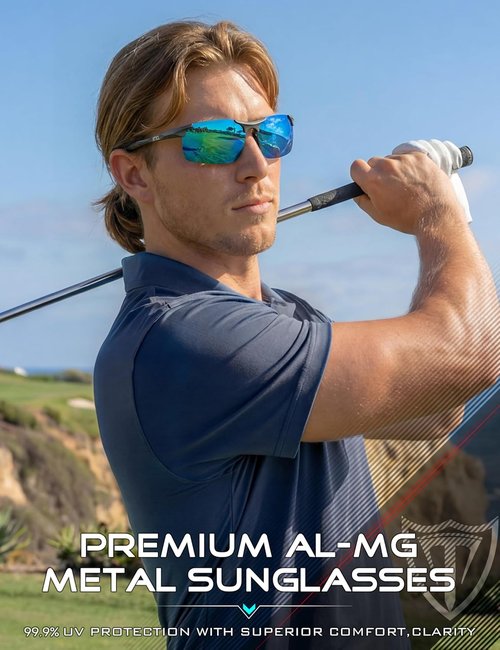 ATTCL Polarized Sunglasses - UV Protection & Anti-Glare | Lightweight Metal for Sports & Outdoor Activities