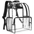 Vorspack Clear Backpack Heavy Duty - Extra Large Clear Bookbag Transparent See Through Backpacks for College Work Travel - Black