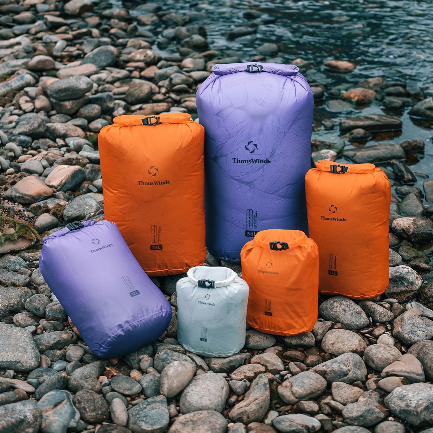 Thous Winds Waterproof Dry Bag - 12L Lightweight Roll Top Storage Sack for Travel & Outdoor Adventures