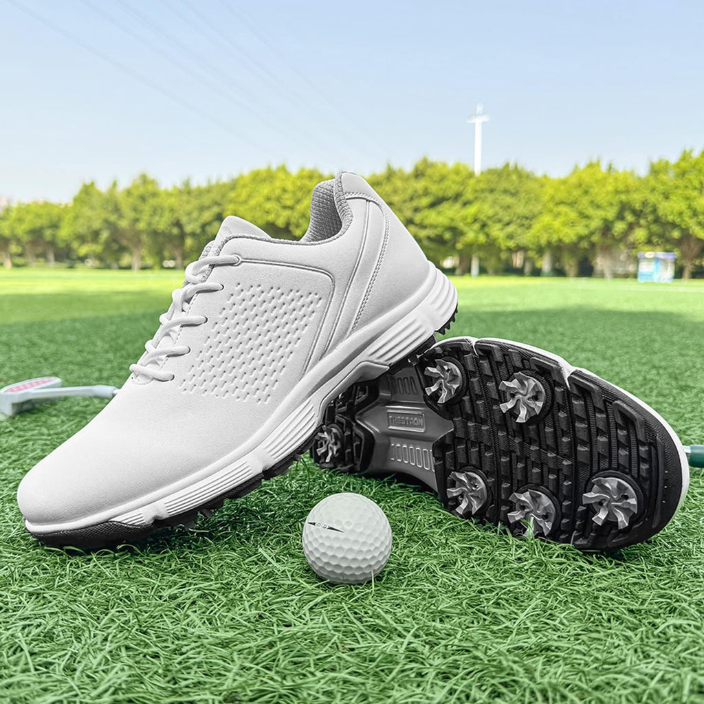 Skiennix Waterproof Golf Shoes - Spiked Sneakers for Men | Durable Outdoor Walking Footwear