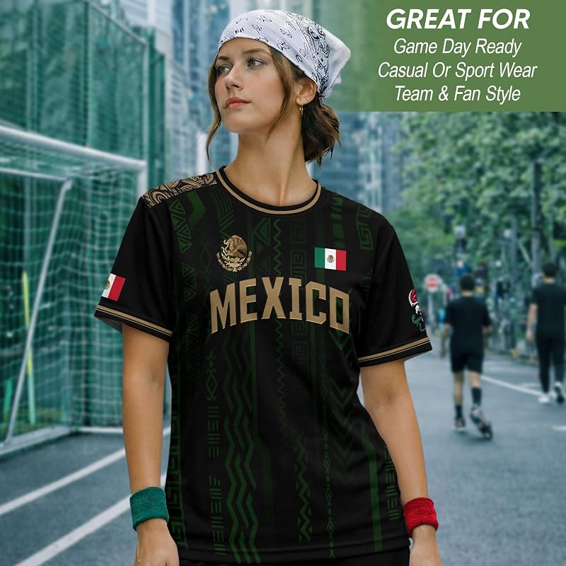Mexico Soccer Jersey for Men & Women - Ds04+Large - Breathable Unisex Jersey