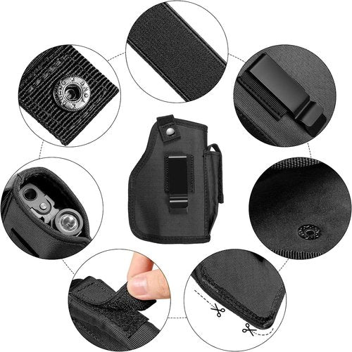 Concealed Carry Holster with Mag Pouch Fits Pistols with Light/Laser, Universal IWB/OWB Holsters for Men Women Fits Right Hand and Left