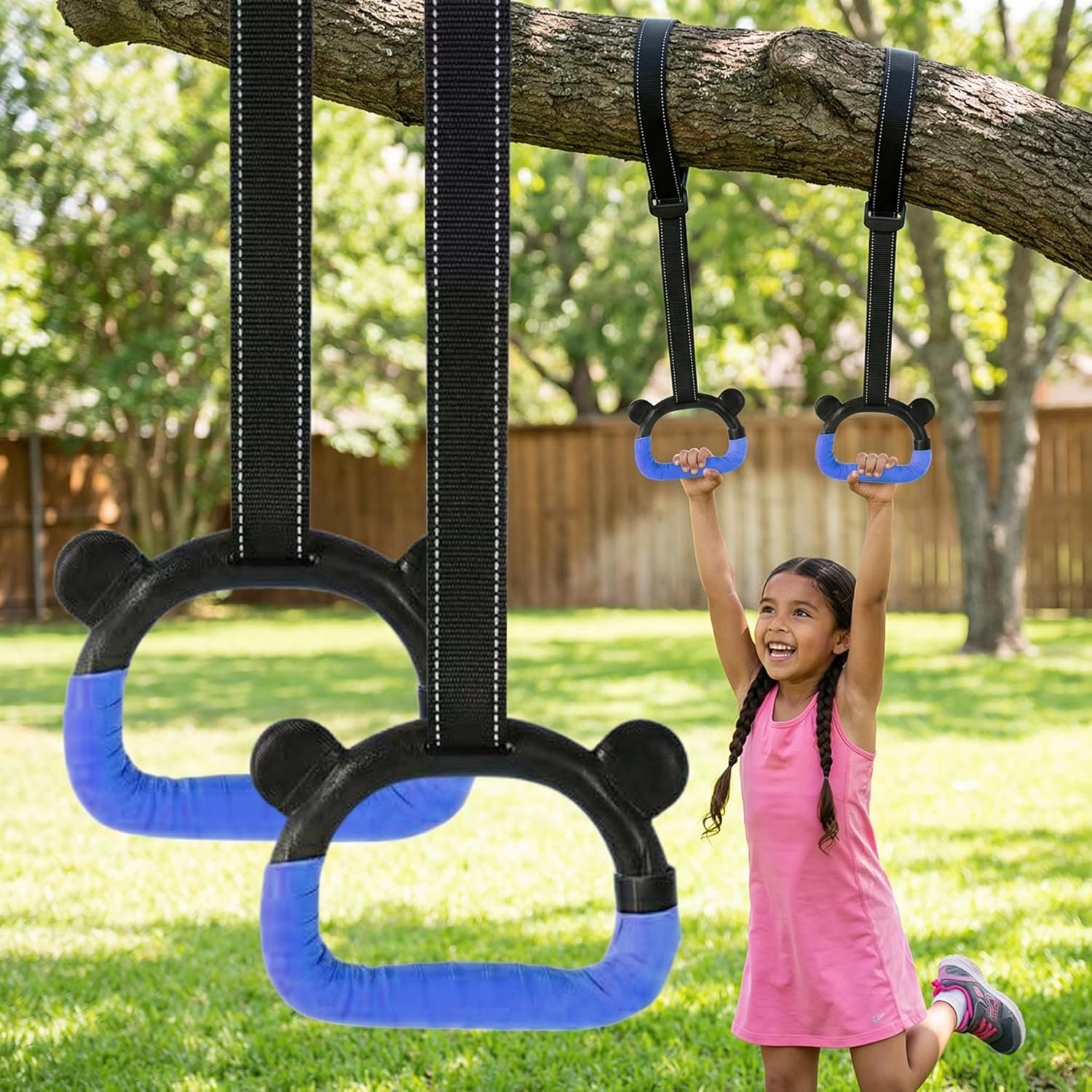 Skiennix Kids Gymnastics Rings - Adjustable Strap Strength Training Equipment for Home Use
