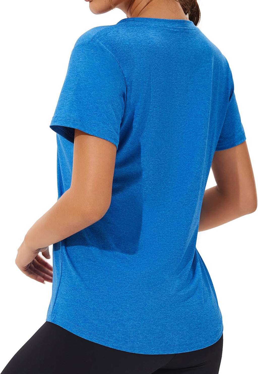 Skiennix 6 Pack Women's V-Neck Workout Shirts - Athletic Short Sleeve, UPF 50+ UV Protection, Quick Dry Yoga Tops