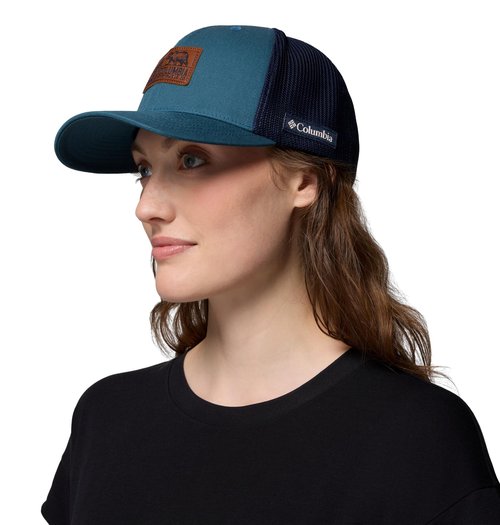 Columbia Unisex Rugged Outdoor Mesh Hat, Everblue/Collegiate Navy/Bear Rectangle, S/M
