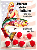 American Strike Indicator - Fly Fishing Line Float with Easy-On Unified Design | Red and White Color