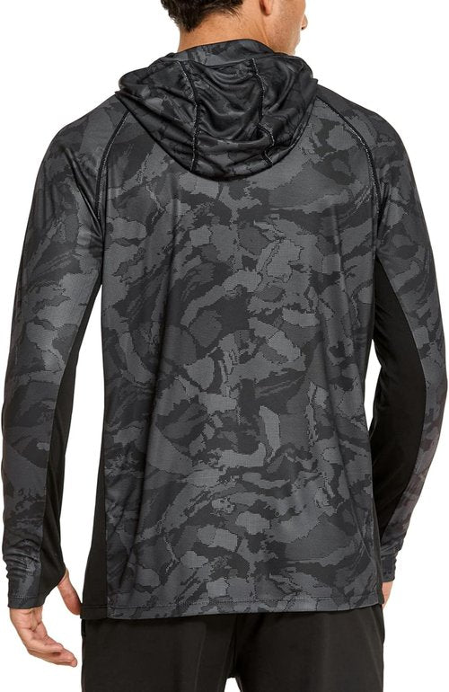 COOrun Men's Hooded Sun Shirts - UPF 50 Cooling Fishing & Hiking Long Sleeve Rash Guards