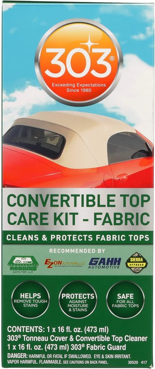 303 Products Convertible Top Cleaning Kit - Cleaner & Fabric Guard for Water Repellency | 32 fl oz