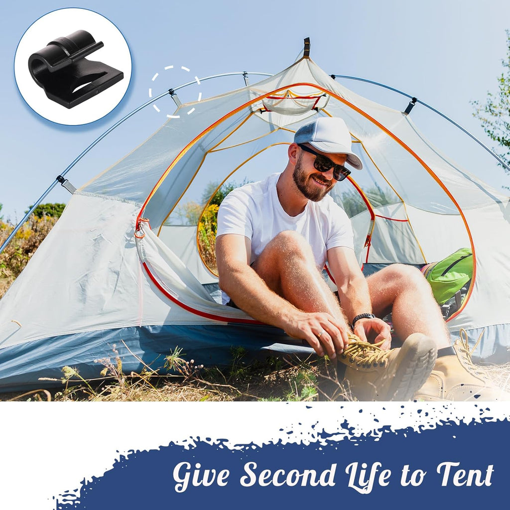 Skiennix Tent Pole C Clips - Durable 20 Pack for 9.5mm (3/8') Poles | Secure Your Tent