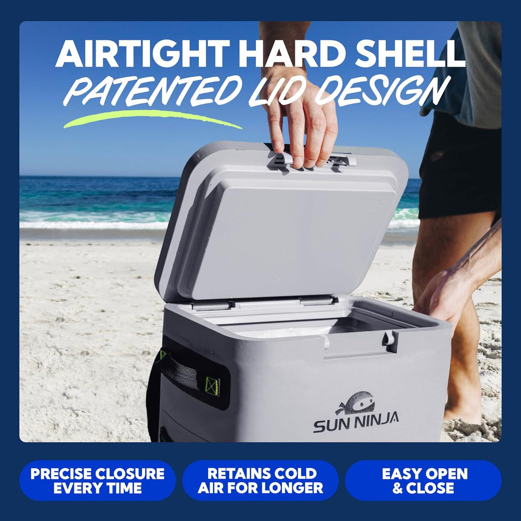 Sun Ninja Backpack Cooler - Insulated Waterproof Beach Bag | Keeps Drinks Cold for 48 Hours - Holds 36 Cans