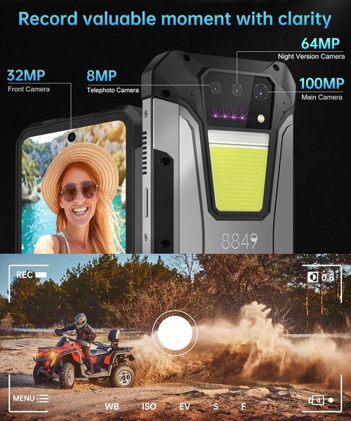 8849 Tank 2 Pro Rugged Smartphone - Unlocked 24+512GB/1TB Android 14 | 6.79’’ Waterproof Mobile Phone with Projector, 23800mAh Battery, Dual SIM, Face ID