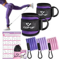Ankle Resistance Bands with Cuffs, Ankle Bands for Working Out, Kickbacks Hip, Leg Glute Exercise Equipment with Training Poster, Resistance Workout Equipment for Women(Purple)