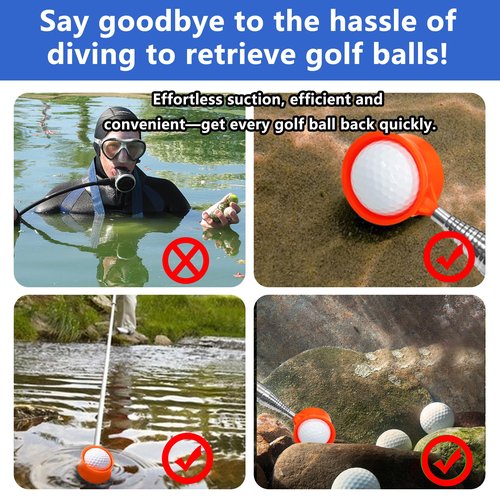 9Ft/12Ft/17Ft/20Ft Golf Ball Retriever Telescopic for Water with Non-Slip Rubber Grip, Professional Stainless, Light Weight Double Sided Golf Ball Picker Upper, Mens and Womens Golf Accessories Gifts