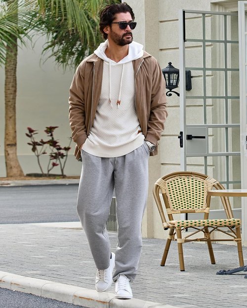 COOFANDY Men's Cotton Jogger Pants - Lightweight Open Bottom Lounge Pants with Pockets