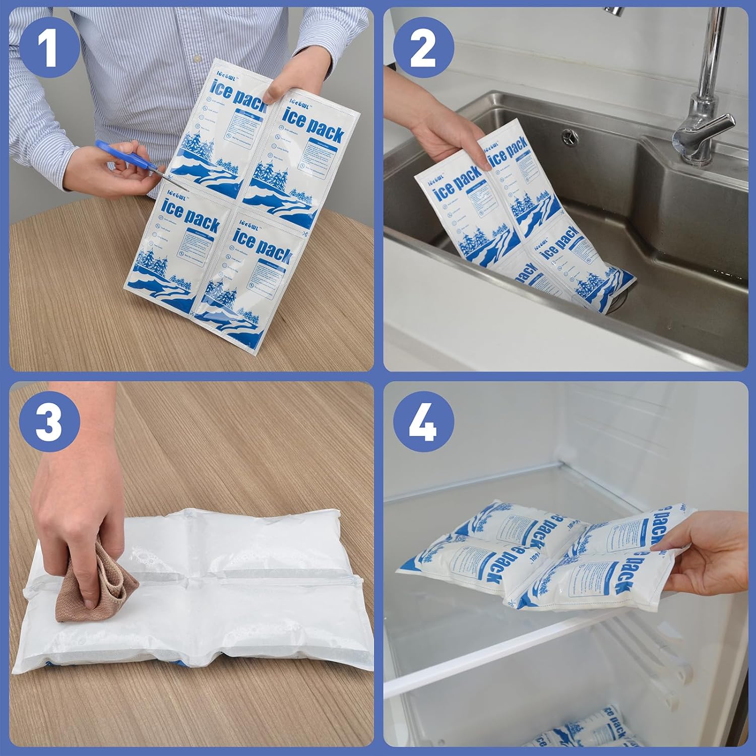 Skiennix Dry Ice Packs for Shipping - Non-Stick, Long-Lasting Cold Packs for Coolers & Lunch Bags