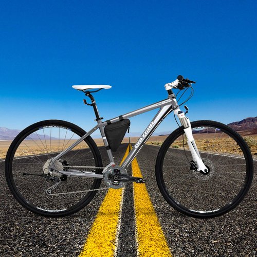 BOBILIFE Bike Triangle Frame Bag - Bicycle Cycling Handlebar Front Pouch Saddle Storage Bag for Road and Mountain Bikes (Black)