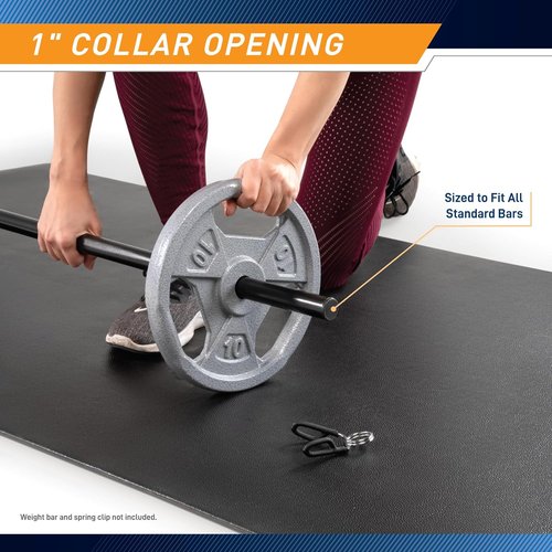 Marcy Classic Cast Iron Grip Plates - Perfect for Strength Training & Weightlifting | 1" Size