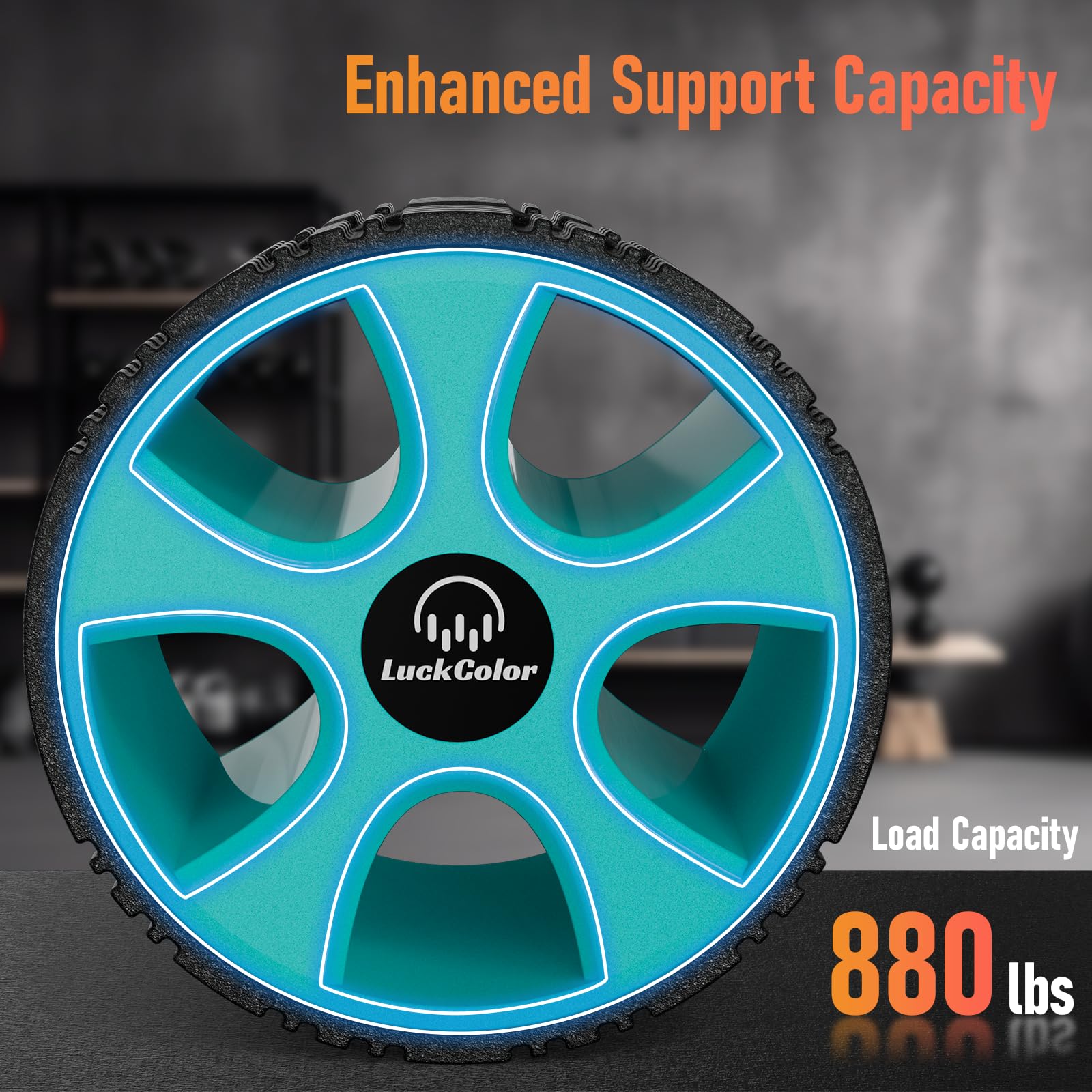 Back Roller, Back Wheel Targeted Back Pain Relief, Yoga Wheel Muscle Massage, Foam Roller for Trigger Point Therapy Physical, Stretching & Exercise, 880lbs Capacity, 10 Inch (Black+Acid Blue)