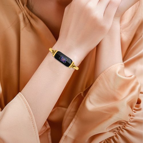 Gimuk Straps Compatible with Fitbit Inspire 2 Strap, Women Stainless Steel Metal Adjustable Replacement Wristband Strap Bracelet for Fitbit Inspire 2/Inspire/Inspire HR/Ace 2 Small Large, 5.5"-8.1",