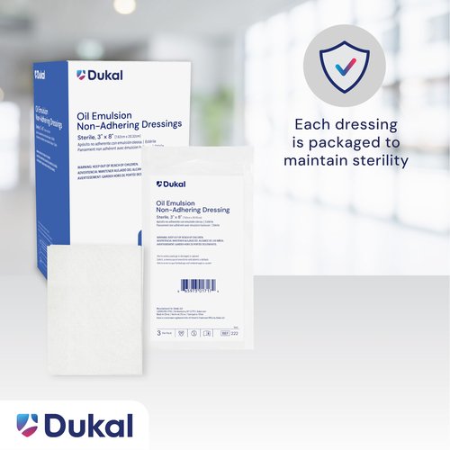 Dukal 224 Oil Emulsion Dressing, 5" x 9", Pack of 12