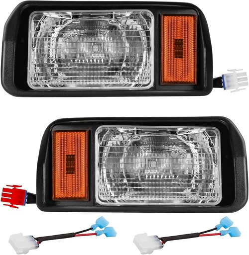 Drive-up Golf Cart Headlights, Halogen Headlights Factory Style for Club Car DS 1993-Up Models Replace OEM 101988002 101988001