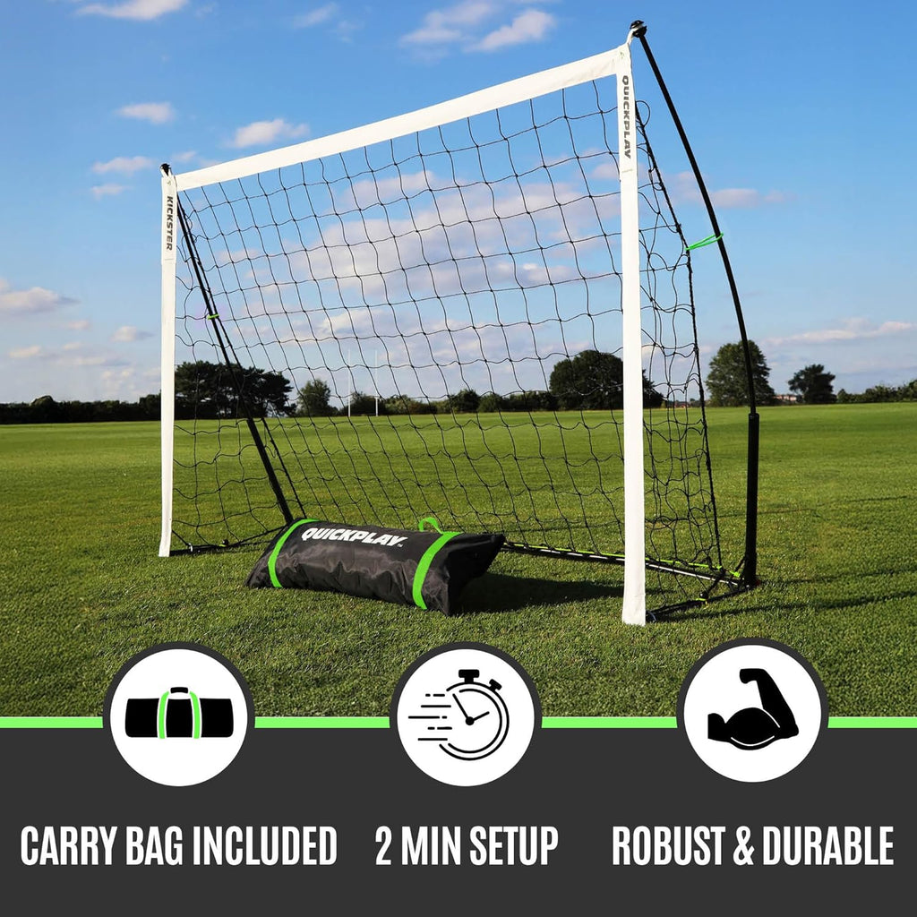 QUICKPLAY Kickster Soccer Goal – Ultra Portable Design | Easy Setup with Net & Carry Bag | 7 Sizes Available