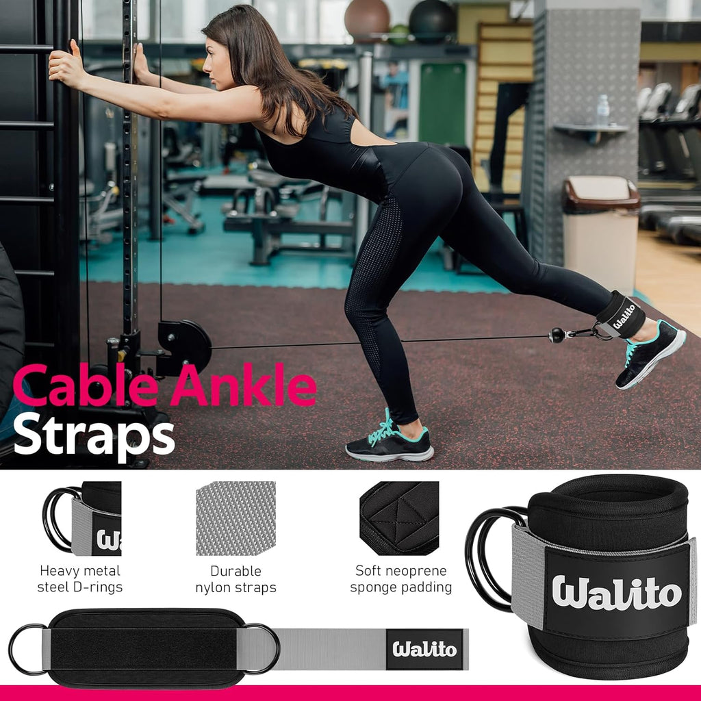 WALITO Barbell Pad Set - 8-Piece Gym Accessories for Women | Includes Ankle Straps & Resistance Bands