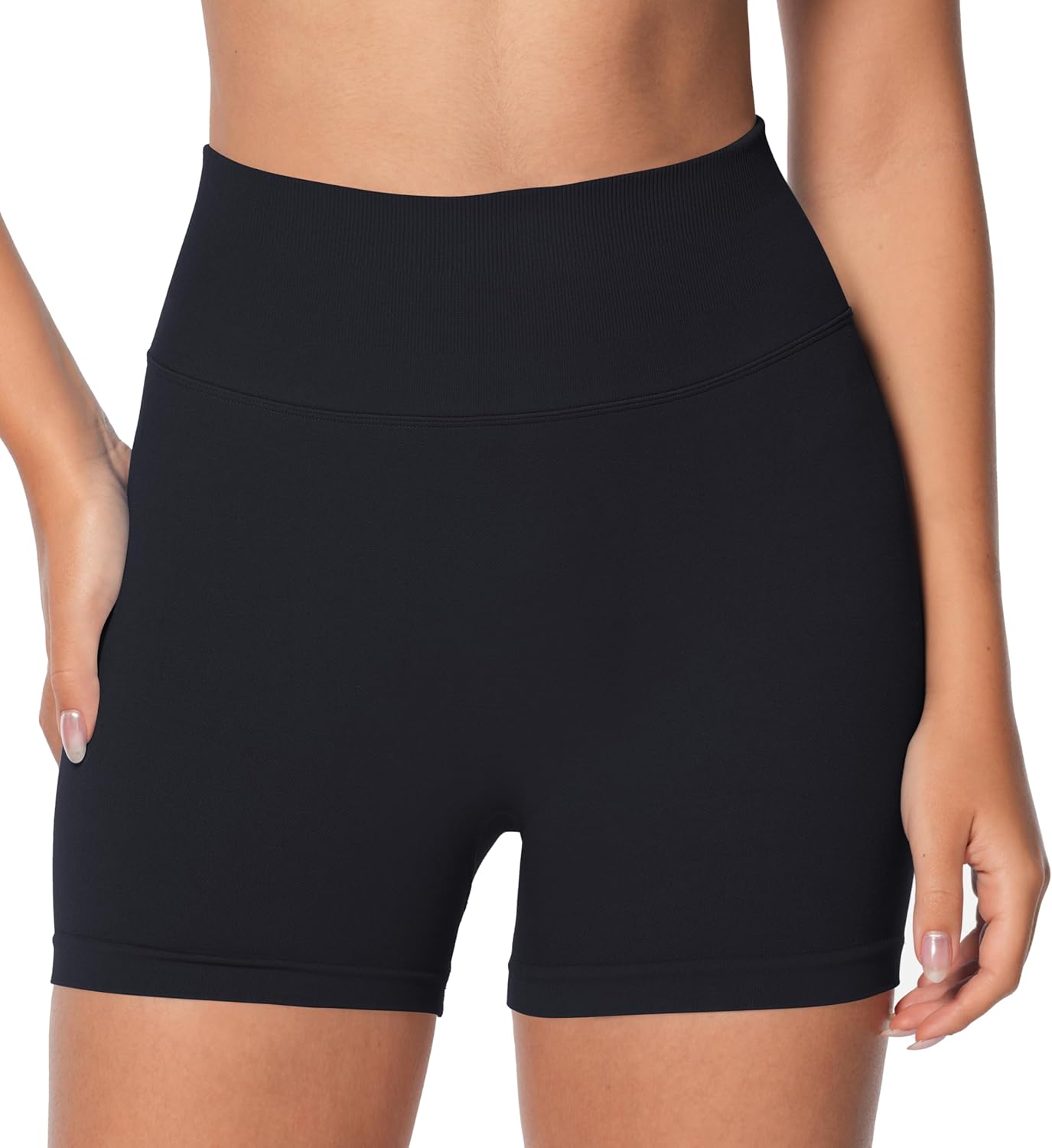 Sunzel Women's Seamless Scrunch Butt Biker Shorts - High Waisted Booty Lifting Yoga & Gym Shorts