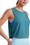 CRZ YOGA Pima Cotton Tank Tops for Women - Loose Fit Sleeveless Workout Shirts | Athletic Gym Wear