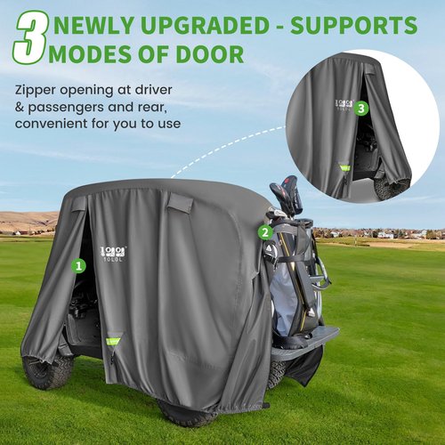 10L0L Heavy Duty Golf Cart Cover for 2/4 Passengers & Upgraded Speaker Mount