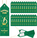 Taiyin 25 Pcs Science Fair Award Ribbons - Green Participation Prizes with Event Card String