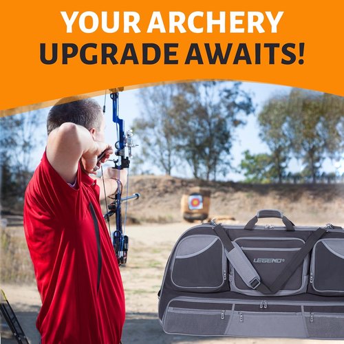 Legend Numa Premium Compound Bow Case - Durable Soft Archery Case with Foam Padding & Cam Protector - Black/Gray