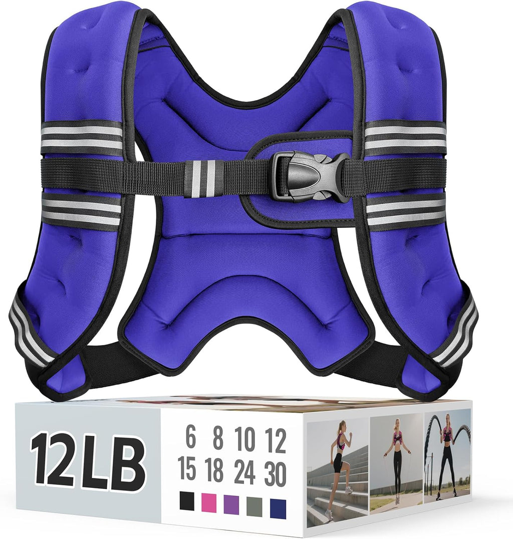 Skiennix Weighted Vest - Adjustable & Comfortable Rucking Vest for Walking, Running & Training | Reflective Stripe