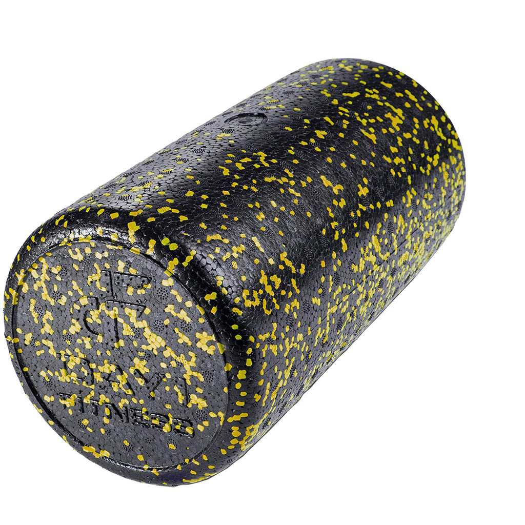 Day 1 Fitness High Density Muscle Foam Rollers - Sports Massage Rollers for Stretching, Physical Therapy, Deep Tissue, Myofascial Release - Ideal for Exercise and Pain Relief - Speckled Yellow, 12”