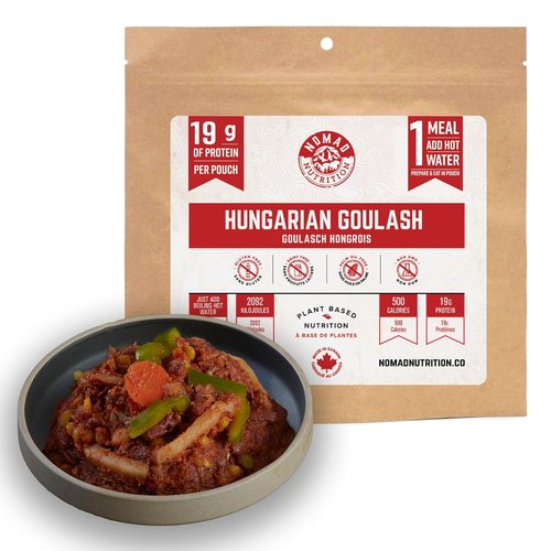 Nomad Nutrition Hungarian Goulash - Instant Freeze-Dried Camping Food | Plant-Based, Vegan, Gluten-Free | 112g