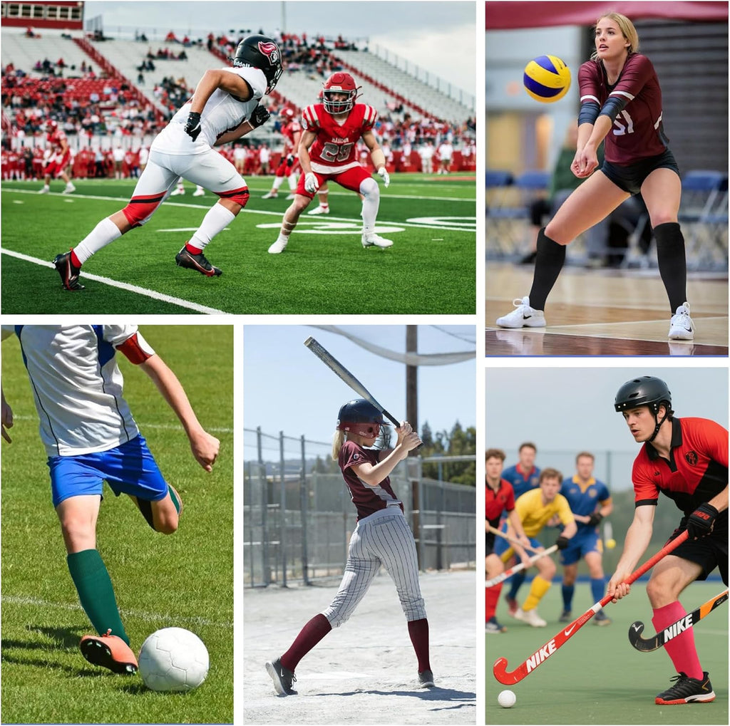 Skiennix Soccer Socks - 3 Pack Softball & Baseball Socks for Youth, Men & Women | Comfortable Fit