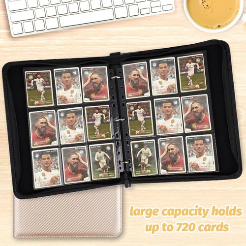 GERMUN 9 Pocket Card Binder - Premium Zip Trading Card Album for MTG, TCG & Sports Cards | Luxury Gold Finish