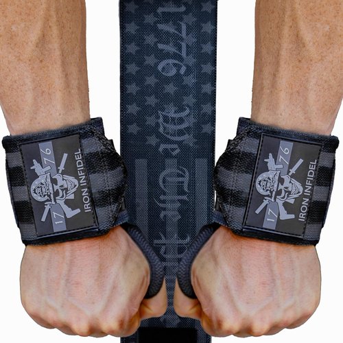 Iron Infidel Wrist Wraps - 18" Heavy Duty Support for Weightlifting & Crossfit | Gym Accessories for Men
