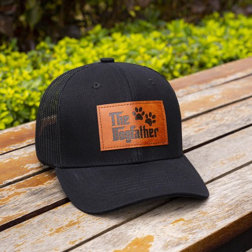 68LDROOTER The Dogfather Trucker Hat for Men, Best Dog Dad Gifts, Adjustable Mesh Back Baseball Cap, Idea (US, Alpha, One Size, The Dog Father)