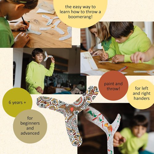 Boomerang | Beginner-Friendly Indoor & Outdoor Set for Kids - 4 Pack with Customizable Designs