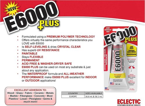 E6000 Clear Multipurpose Adhesive - Strong Bonding Solution | 1.9 Fl Oz Size