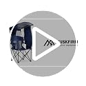 Huskfirm Camping Chair with Canopy Shade - Blue, UPF 50+ Sun Protection