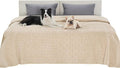 Bedsure Waterproof Dog Bed Cover - Washable Cozy Blanket for King Bed & Sofa, Sandy Tan, Cal King 82x120 IN