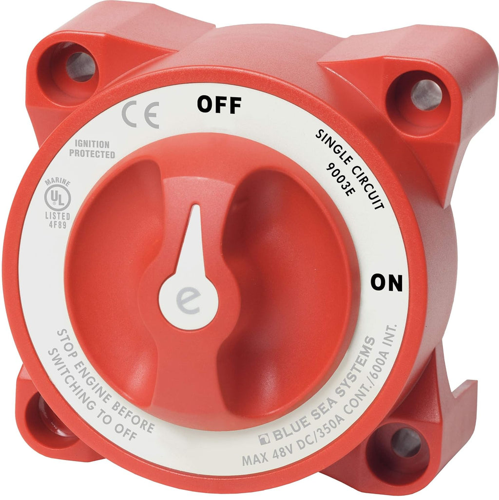 Blue Sea Systems 9003E Battery Switch - Compact On/Off Design, 32V DC, 325A, Red
