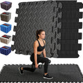 Maziloxe 18 Tiles Gym Mats for Home Gym, Non-Slip EVA Interlocking Foam Floor Tiles, 12.6" x 12.6" x 0.4" 18 Sq.Ft Puzzle Exercise Mats for Kids Playroom, Garage & Home Gym Flooring